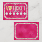 Visite Carte de fidélité client VIP Pink Glitter & Diamon (Devant / Derrière)