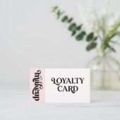 Visite Carte de fidélité cliente de maquillage rose tendr (Debout devant)