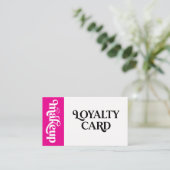 Visite Carte de fidélité clientèle Maquillage Rose Chaud (Debout devant)