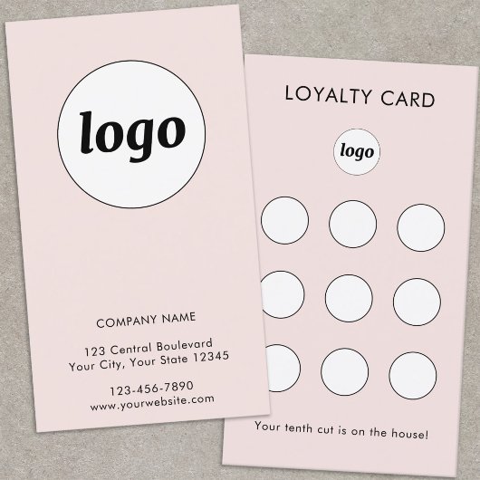 Visite Carte de fidélité commerciale avec logo texte simp