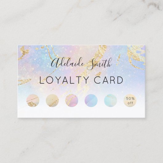 Visite carte de fidélité couleurs pastel abstrait (Devant)