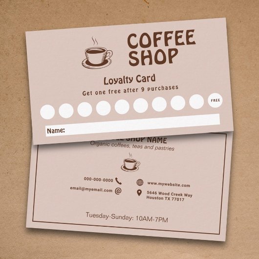 Visite Carte de fidélité Cup & Coffee Shop