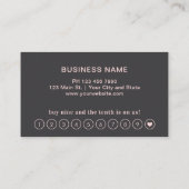 Visite Carte de Fidélité de Beauté Professionnelle Modern (Dos)