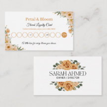 Carte de fidélité de la boutique de fleurs Rose Él