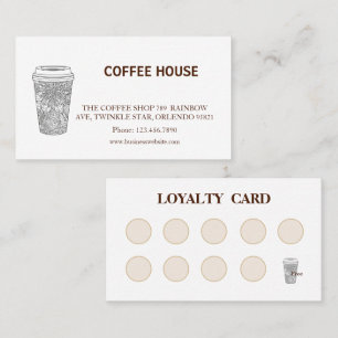 Visite Carte de fidélité de salon de café simple moderne