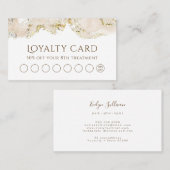 Visite carte de fidélité design marbré beige (Devant / Derrière)