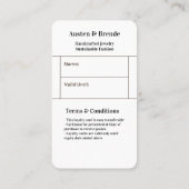 Visite Carte de fidélité - Design photo centré sur la bea (Dos)