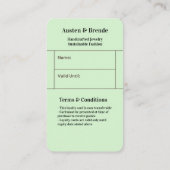 Visite Carte de fidélité - Design photo centré sur la bea (Dos)