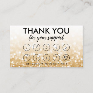 Visite Carte de fidélité du logo de maquillage d'or