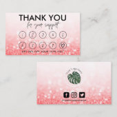 Visite Carte de fidélité du logo de maquillage rose chaud (Devant / Derrière)