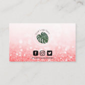 Visite Carte de fidélité du logo de maquillage rose chaud (Dos)