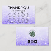 Visite Carte de fidélité du logo de maquillage violet (Devant / Derrière)