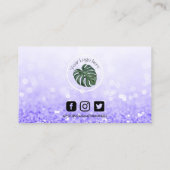 Visite Carte de fidélité du logo de maquillage violet (Dos)