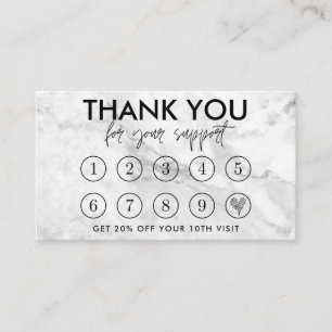 Visite Carte de fidélité du logo du maquillage de marbr