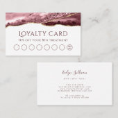 Visite carte de fidélité du rose poussiéreux Agate (Devant / Derrière)