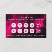 Visite Carte de fidélité du salon à ongles rose et fumée (Dos)