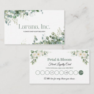 Visite Carte de Fidélité Élégante Fleuriste Eucalyptus Ve