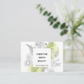 Visite Carte de fidélité élégante Florale Noir et Blanc S (Debout devant)