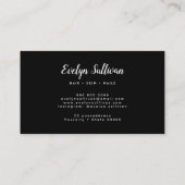 Visite carte de fidélité en feuille noire rose agate (Dos)