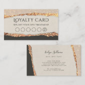Visite Carte de fidélité en papier brillant noir or (Devant / Derrière)