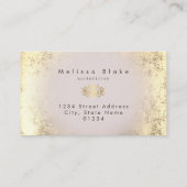 Visite carte de fidélité fausse feuille or lotus logo (Dos)