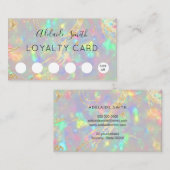 Visite carte de fidélité faux cristal iridescal opal (Devant / Derrière)