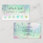 Visite carte de fidélité FAUX effet holographique vert fl (Devant / Derrière)