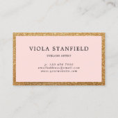 Visite Carte de fidélité Faux Gold & Blush Pink Lashes (Dos)