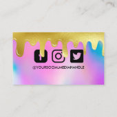 Visite Carte de fidélité Faux Holographic Maquillage Drip (Dos)