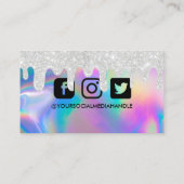 Visite Carte de fidélité Faux Holographic Maquillage Drip (Dos)