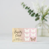Visite carte de fidélité faux papillon de feuille d'or (Debout devant)