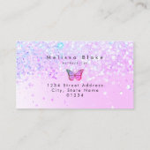 Visite carte de fidélité faux parties scintillant violet  (Dos)