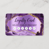 Visite Carte de fidélité Faux Pearlescent Foil Agate viol (Devant)