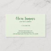 Visite Carte de fidélité Feuille aquarelle (Dos)