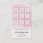 Visite Carte de fidélité Fun Pink Buldog Chien Grooming (Devant)