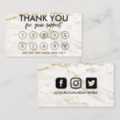 Visite Carte de fidélité Gold Marble Maquillage (Devant / Derrière)