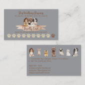 Visite Carte de fidélité Gray Dog Walker Paw (Devant / Derrière)