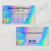 Visite Carte de fidélité Holographique Faux personnalisée (Devant / Derrière)