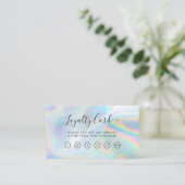 Visite Carte de fidélité Holographique QR Code Beauticier (Debout devant)