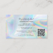 Visite Carte de fidélité Holographique QR Code Beauticier (Dos)
