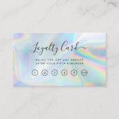 Visite Carte de fidélité Holographique QR Code Beauticier (Devant)