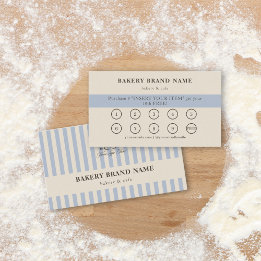 Visite Carte de fidélité Logo Boulangerie Rayures Bleues