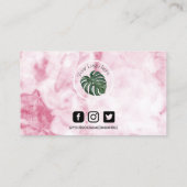 Visite Carte de fidélité Logo de maquillage en marbre ros (Dos)