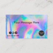 Visite Carte de fidélité Logo Faux Holographique Coeurs (Dos)