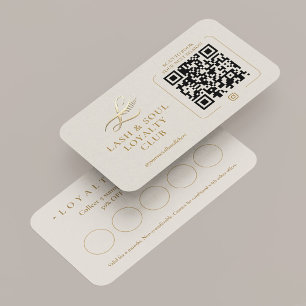 Visite Carte de fidélité Luxe Modern Lash Tech Sand Rewar