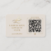 Visite Carte de fidélité Luxe Modern Lash Tech Sand Rewar (Devant)