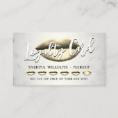 Visite Carte de fidélité maquillage des lèvres d'or (Devant)