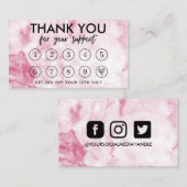 Visite Carte de fidélité Maquillage rose marbre (Devant / Derrière)