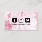 Visite Carte de fidélité Maquillage rose marbre (Dos)