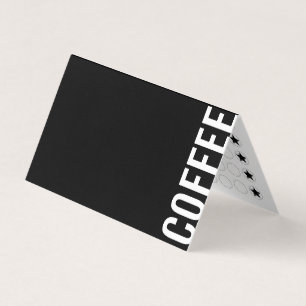 Visite Carte de fidélité minimaliste de café noir plié mo
